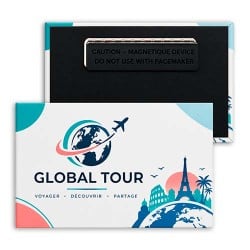 Badge personnalisé attache aimantée rectangle horizontal