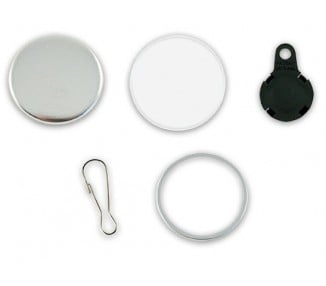 Badges vierges 25mm ronds - Tirettes noires