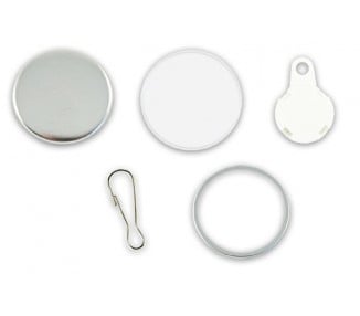 Badges vierges 32mm ronds - Tirettes blanches