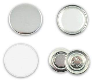Badges vierges 38mm ronds - Attache aimant pour vêtements