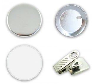 Badges vierges 45mm ronds - Pince crocodile rotative