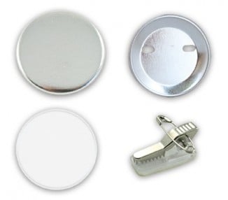 Badges vierges 75mm ronds - Pince crocodile épingle