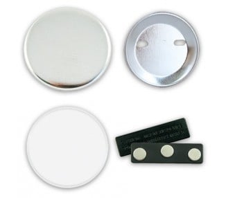 Badges vierges 88mm ronds - Attache aimantée pour vêtements