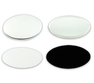 Badges vierges ovales 68mmx45mm - Magnet frigo