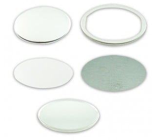Badges vierges ovales - Miroir de poche