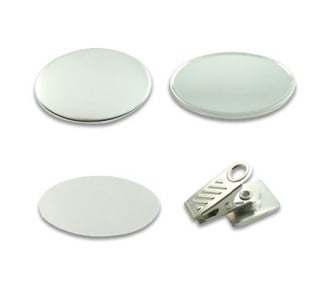 Badges vierges ovale - Pince crocodile rotative