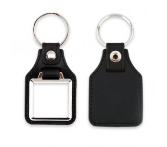  Porte clefs personnalisable vierge carré simili cuir 
