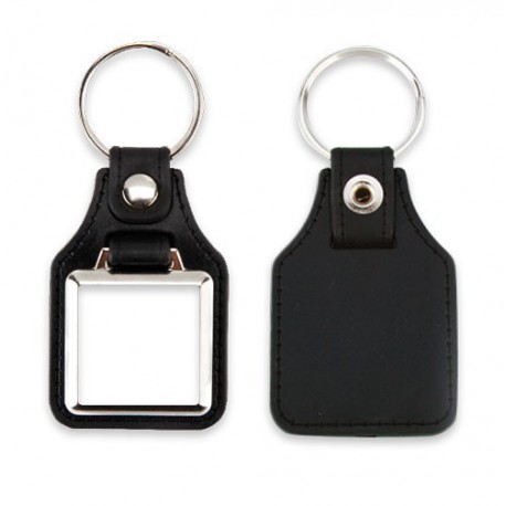  Porte clefs personnalisable vierge carré simili cuir 