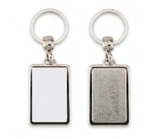 Porte clé photo vierge métal rectangulaire