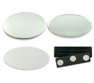 Badges ovales vierges - Attache aimantés pour vêtement