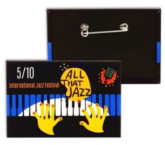 Badge personnalisé à épingle rectangle horizontal