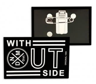 Badge rectangle personnalisé pince crocodile épingle horizontal