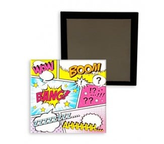 Badge carré personnalisé magnet frigo