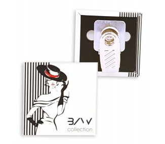 Badge carré personnalisé pince crocodile rotative