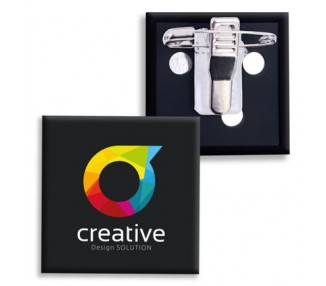 Badge carré personnalisé pince crocodile épingle