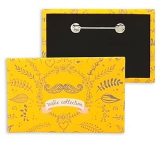 Badge personnalisé à épingle rectangle horizontal