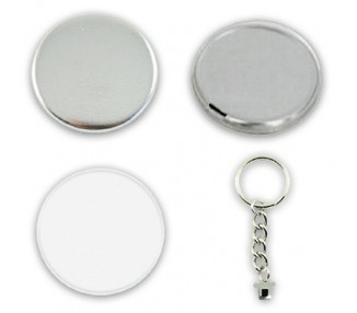 Badges vierges 45mm ronds - Porte clés