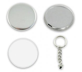 Badges vierges 56mm ronds - Porte clés