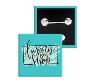 Badge carré personnalisé épingle