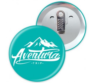 Badge rond 75mm attache pince croco rotative