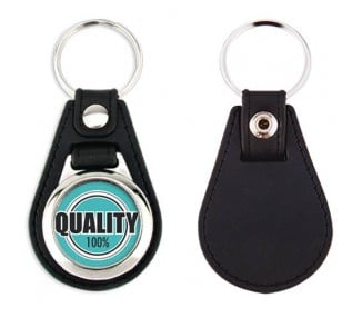 Porte clef personnalisé rond cuir