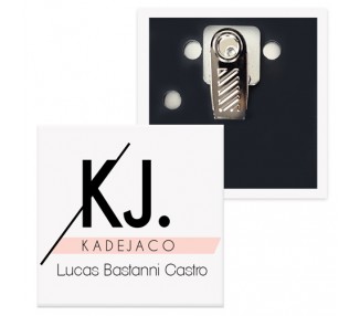 Badges carrés pince clip rotative