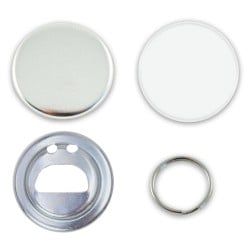 Badges vierges 56mm ronds - Décapsuleur porte clés