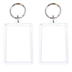 Porte clé rectangulaire vierge plastique